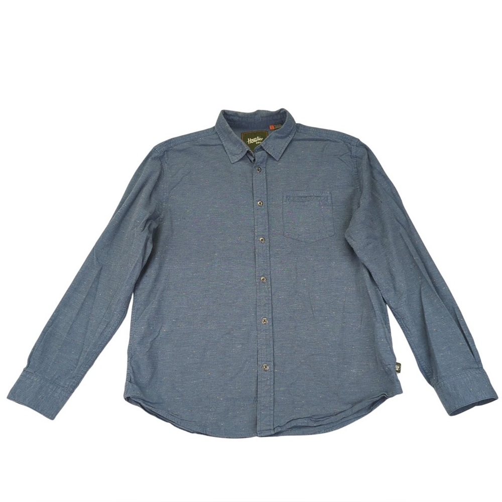 Howler Bros Blue Speckled Long-Sleeve Men's Button Down Shirt Cotton Blend